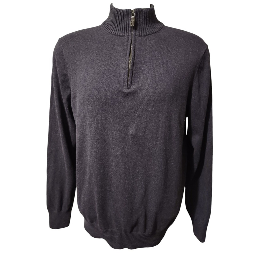 Eddie Bauer Sweater Men's XLT Cashmere 5% Long Sleeve 1/4 Zip Casual Sweater